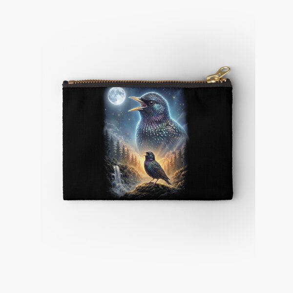 Item preview, Funny European Starling Howling Moon Art Bird Lover Birding designed and sold by DoodleTortle.