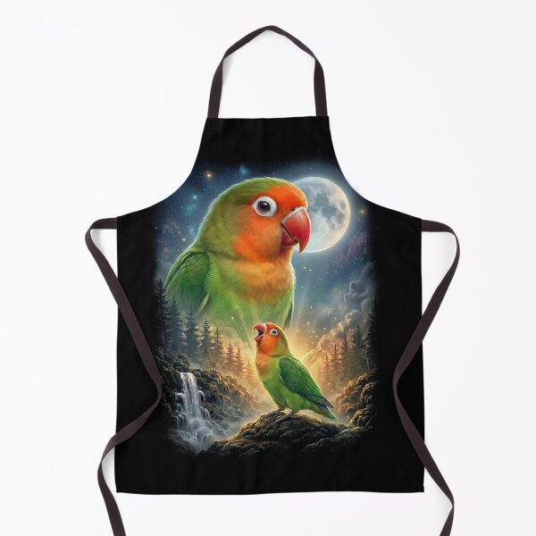 Item preview, Funny Fischer's Lovebird Howling Moon Art Parrot Lover designed and sold by DoodleTortle.