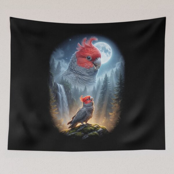 Item preview, Funny Gang gang Cockatoo Howling Moon Art Parrot Lover designed and sold by DoodleTortle.