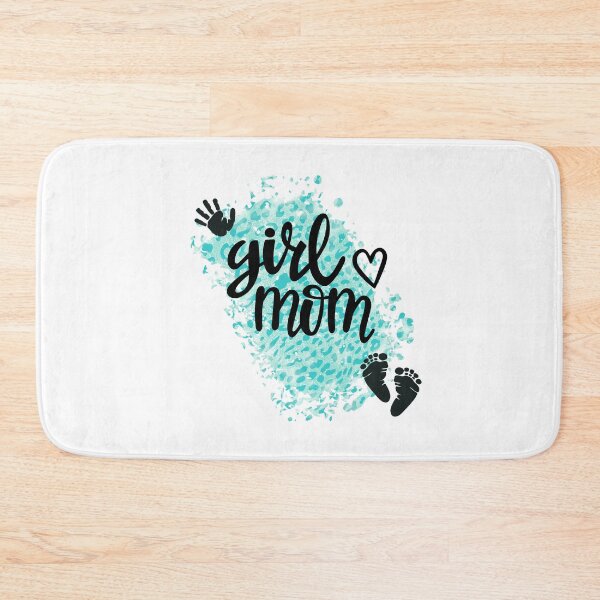 Item preview, Girl Mom with Hand & Footprints & Teal Leopard Print Background designed and sold by jeweleddesigns.