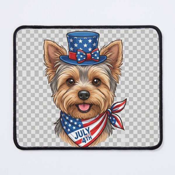 Item preview, Patriotic Yorkie - 4th of July Folk Art designed and sold by pennyspatches.