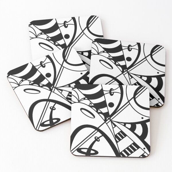 Item preview, Modern Black and White Abstract Geometric Line Art Pattern designed and sold by Moon-Petal.