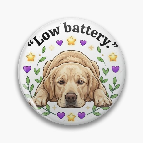 Item preview, Low battery tired dog sticker design designed and sold by wildbest.