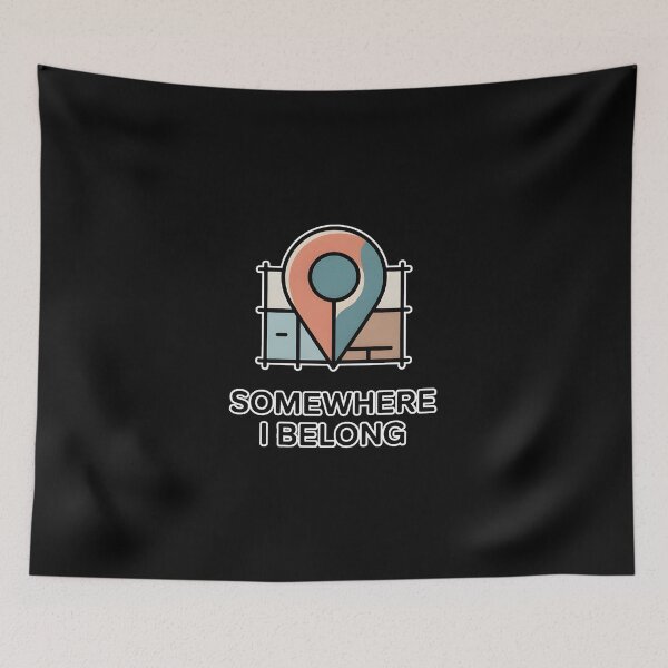 Item preview, Somewhere I Belong Minimal Map Pin Coordinates Travel Aesthetic Design designed and sold by ImaginedSpace7.