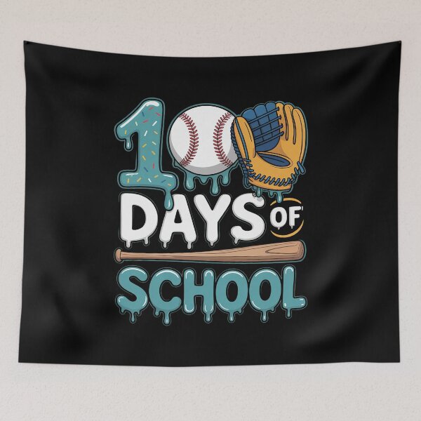 Item preview, 100 Days of School Baseball Ice Cream Drip Player Kids Boys designed and sold by grounabslaninal.