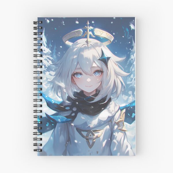 Item preview, Paimon Genshin Impact Winter Snow Cute Halo Blue Sparkle designed and sold by TanglenRabbit.