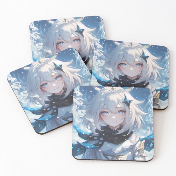 Item preview, Paimon Genshin Impact Nieve de invierno Lindo halo azul brillante designed and sold by TanglenRabbit.
