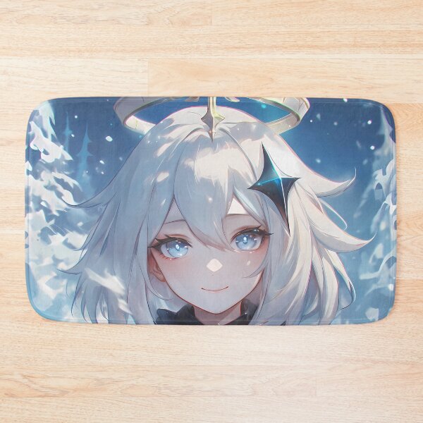 Item preview, Paimon Genshin Impact Winter Snow Cute Halo Blue Sparkle designed and sold by TanglenRabbit.