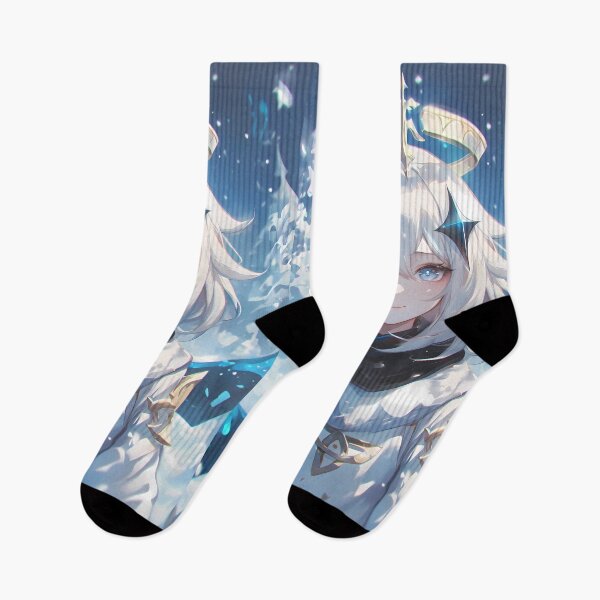 Item preview, Paimon Genshin Impact Winter Snow Cute Halo Blue Sparkle designed and sold by TanglenRabbit.