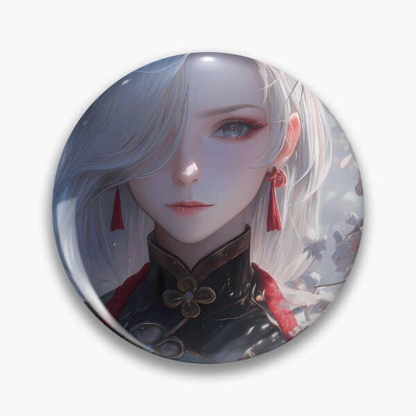 Item preview, Shenhe Genshin Impact White Hair Blossom Silence Frost Elegance designed and sold by TanglenRabbit.
