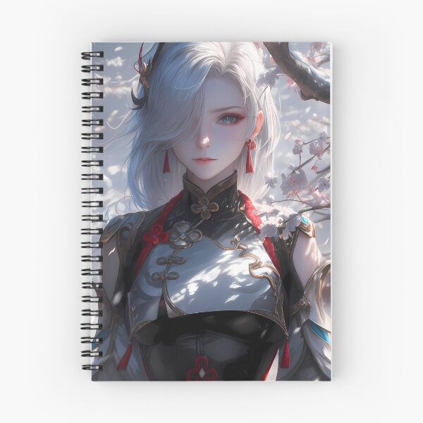 Item preview, Shenhe Genshin Impact White Hair Blossom Silence Frost Elegance designed and sold by TanglenRabbit.