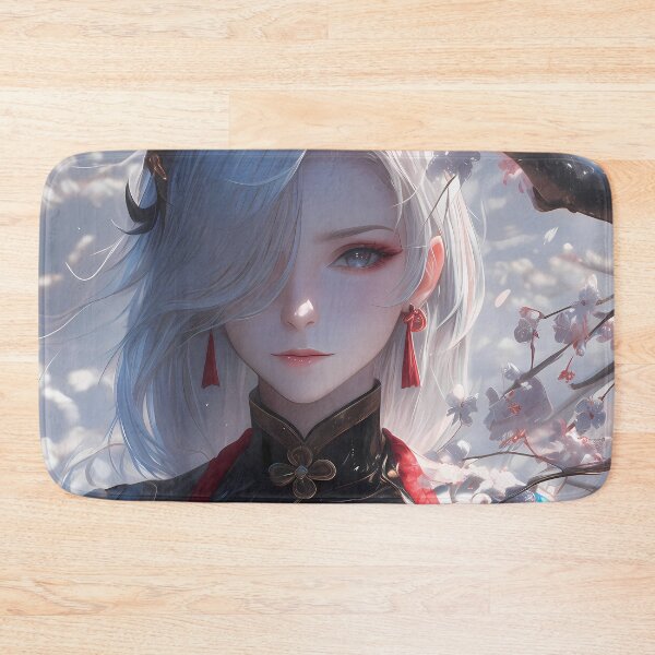 Item preview, Shenhe Genshin Impact White Hair Blossom Silence Frost Elegance designed and sold by TanglenRabbit.