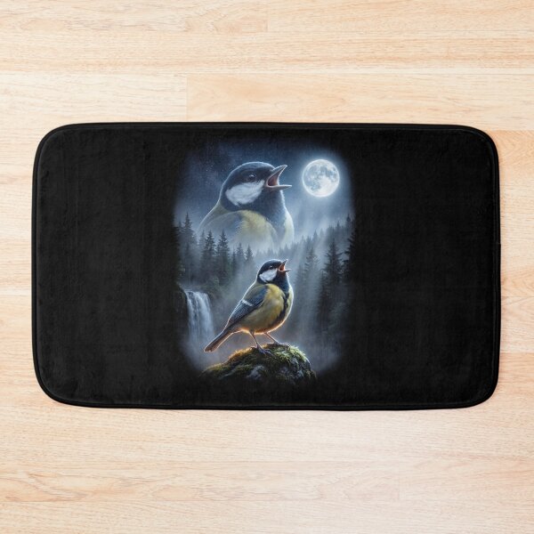 Item preview, Funny Great Tit Howling Moon Art Bird Lover Birding designed and sold by DoodleTortle.