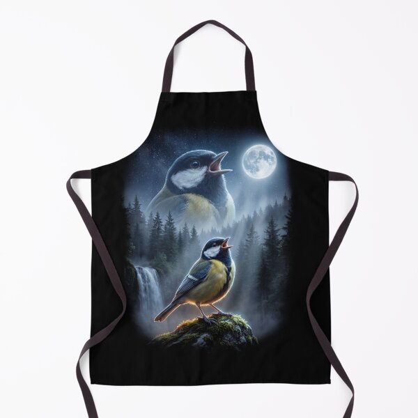 Item preview, Funny Great Tit Howling Moon Art Bird Lover Birding designed and sold by DoodleTortle.