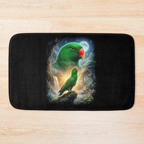 Item preview, Funny Green Eclectus Howling Moon Art Parrot Lover designed and sold by DoodleTortle.