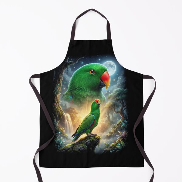 Item preview, Funny Green Eclectus Howling Moon Art Parrot Lover designed and sold by DoodleTortle.