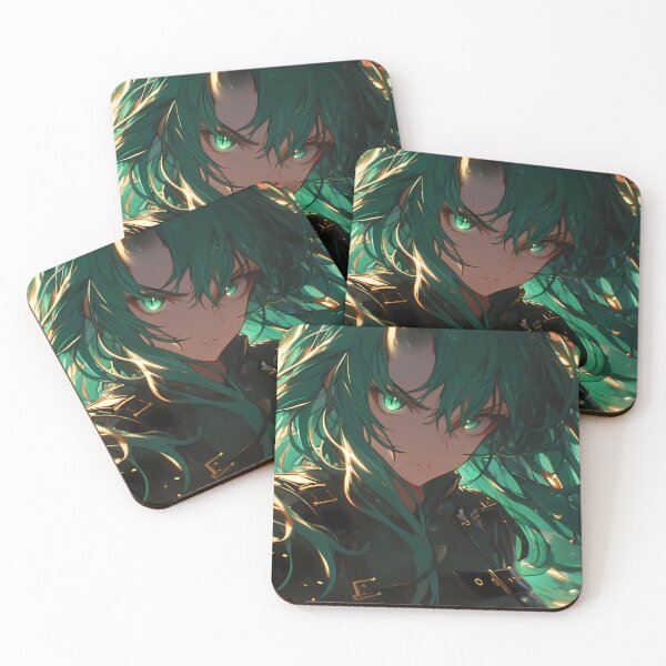 Item preview, Hoshiguma Arknights Prelude To Dawn Green Hair Oni Horn Ember Glow designed and sold by TanglenRabbit.