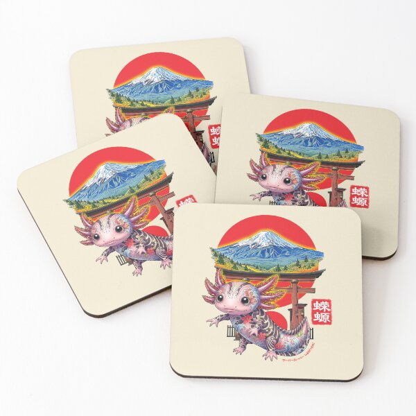 Item preview, The Peak Guardian: Irezumi Axolotl at Mount Fuji  designed and sold by HexOne.
