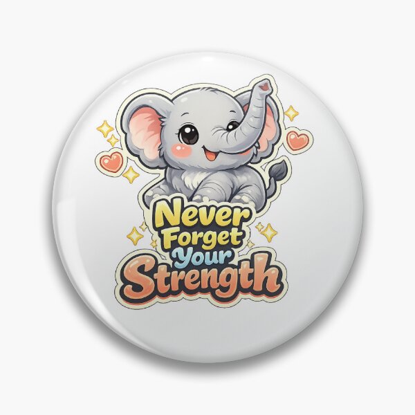 Item preview, Elephant Strength Sticker | Cute Kawaii Motivation designed and sold by CutePrintCorner.