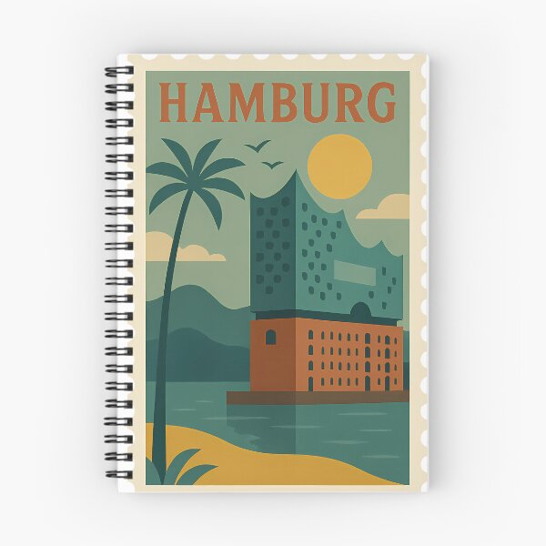 Item preview, Vintage Hamburg Stamp Illustration | Retro German Postage Art | Historic Harbor City Travel Design designed and sold by PaintedPixels01.