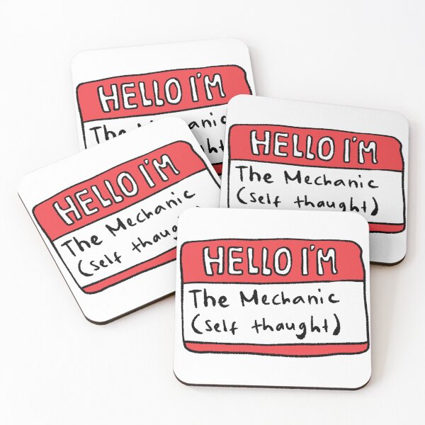 Item preview, Hello I Am The Self Thaught Mechanic Red Name Tag designed and sold by RNASstuff.