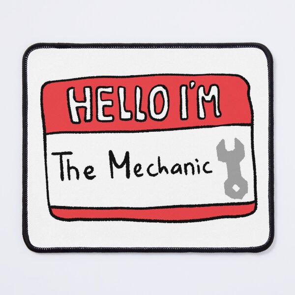 Item preview, Hello I Am The Mechanic Red Name Tag with Wrench designed and sold by RNASstuff.