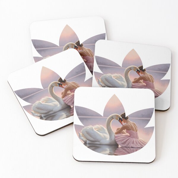 Item preview, The Swan's Embrace: Ballerina and Graceful Swan at Sunset designed and sold by InfinitePawBond.