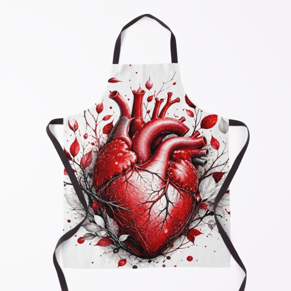 Item preview, Anatomical Heart Floral Red Art designed and sold by InkNovaLab.