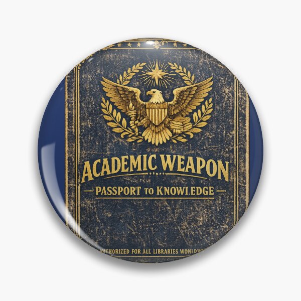 Item preview, Academic Weapon Passport to Knowledge – Funny Vintage Official Student Art | Library Lover Gift designed and sold by irfanshikh.