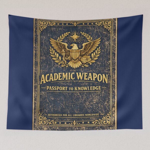 Item preview, Academic Weapon Passport to Knowledge – Funny Vintage Official Student Art | Library Lover Gift designed and sold by irfanshikh.