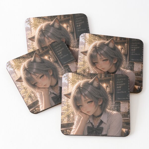 Item preview, Golden Hour Café REI – Cozy Catgirl Moment designed and sold by RinaWorksJP.