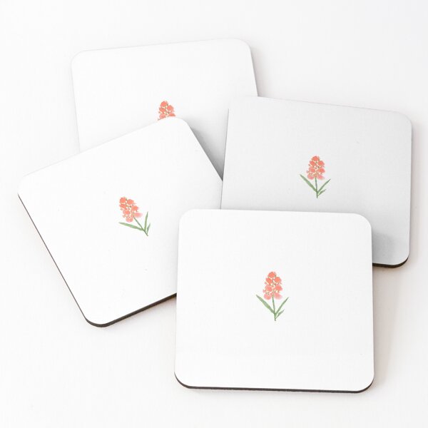 Item preview, Orange-Red watercolor flowers designed and sold by LillieLane.