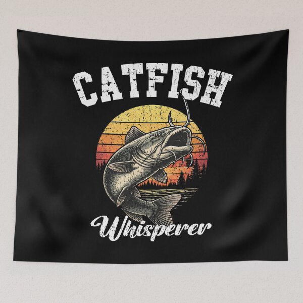 Item preview, Retro Catfish Whisperer - Vintage Sunset Fishing Design designed and sold by Jt41.