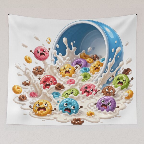 Item preview, Crazy Cereal Chaos Cartoon Bowl Spill designed and sold by jgvisualarts.