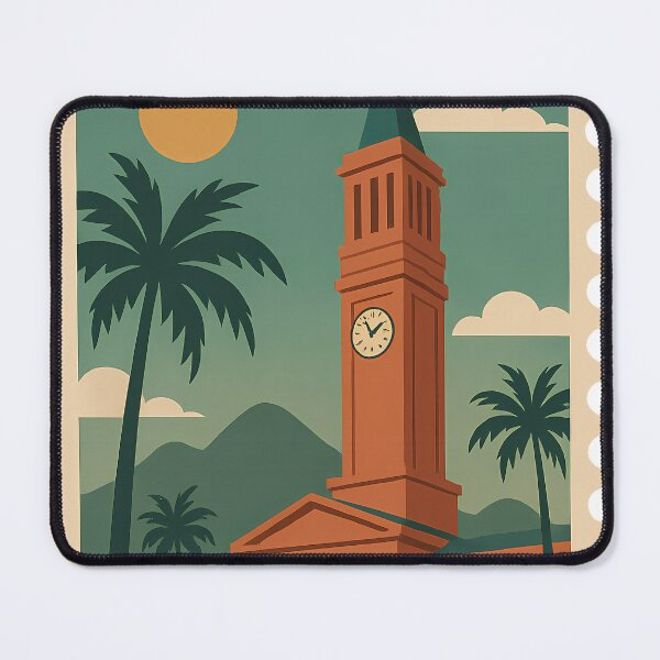 Item preview, Vintage Brisbane Stamp Illustration | Retro Australian Postage Art | River City Travel Design designed and sold by PaintedPixels01.