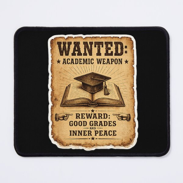 Item preview, Wanted Academic Weapon – Funny Wild West Vintage Poster Art | Outlaw Student Gift designed and sold by irfanshikh.