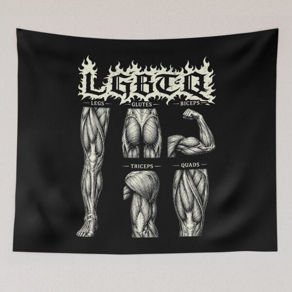 Item preview, LGBTQ Legs Glutes Biceps Triceps Quads Gym Lover Workout designed and sold by Patchina.