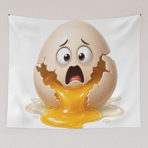 Item preview, Cracked Egg Shocked Face Yolk Spill designed and sold by jgvisualarts.