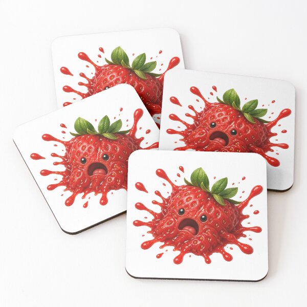 Item preview, Shocked Strawberry Splat Cute Kawaii Character designed and sold by jgvisualarts.