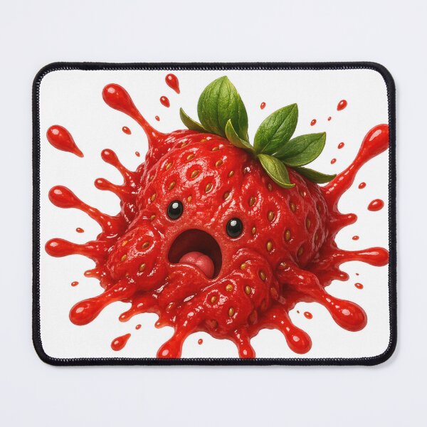 Item preview, Shocked Strawberry Splat Cute Kawaii Character designed and sold by jgvisualarts.