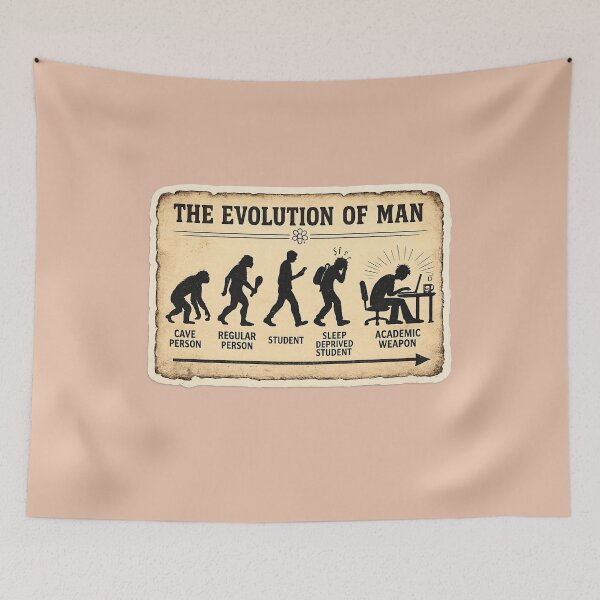 Item preview, Evolution of the Academic Weapon – Funny Science Student Art | Darwin Student Humor Gift designed and sold by irfanshikh.