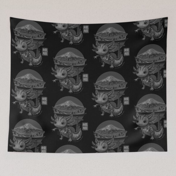Item preview, The Obsidian Peak: Irezumi Axolotl & Silent Fuji designed and sold by HexOne.