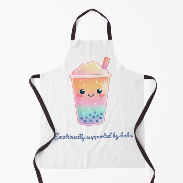 Item preview, Emotionally Supported by Boba – Cute Colorful Bubble Tea Kawaii Illustration designed and sold by BobaBunny76.