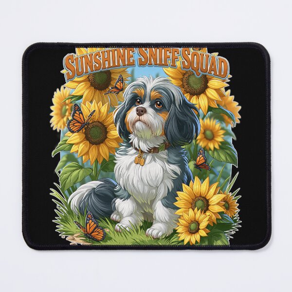 Item preview, Sunshine Sniff Squad Dog And Sunflowers designed and sold by Marcikart.