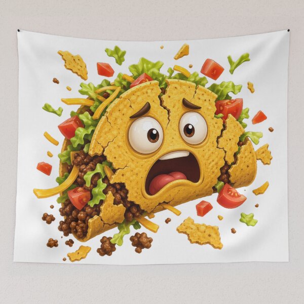 Item preview, Scared Taco Falling Apart Cartoon designed and sold by jgvisualarts.