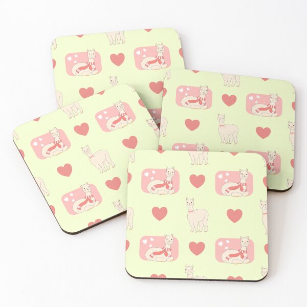 Item preview, Adorable Kawaii Alpaca and Hearts Seamless Pattern designed and sold by SulariTDsign.