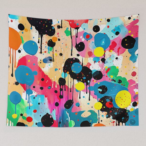 Item preview, Colorful Paint Splatter Vibrant Abstract Digital Art Painting designed and sold by DEC02.