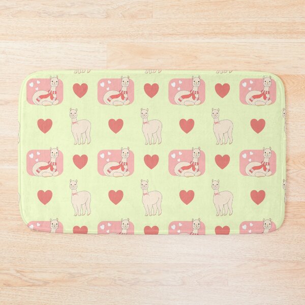 Item preview, Adorable Kawaii Alpaca and Hearts Seamless Pattern designed and sold by SulariTDsign.