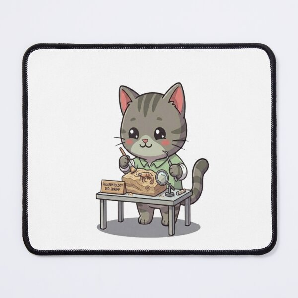 Item preview, Cute Grey Cat Paleontologist Scientist designed and sold by Ella_Sketch.