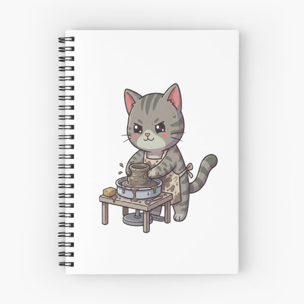 Item preview, Cute Grey Cat Pottery Artist designed and sold by Ella_Sketch.